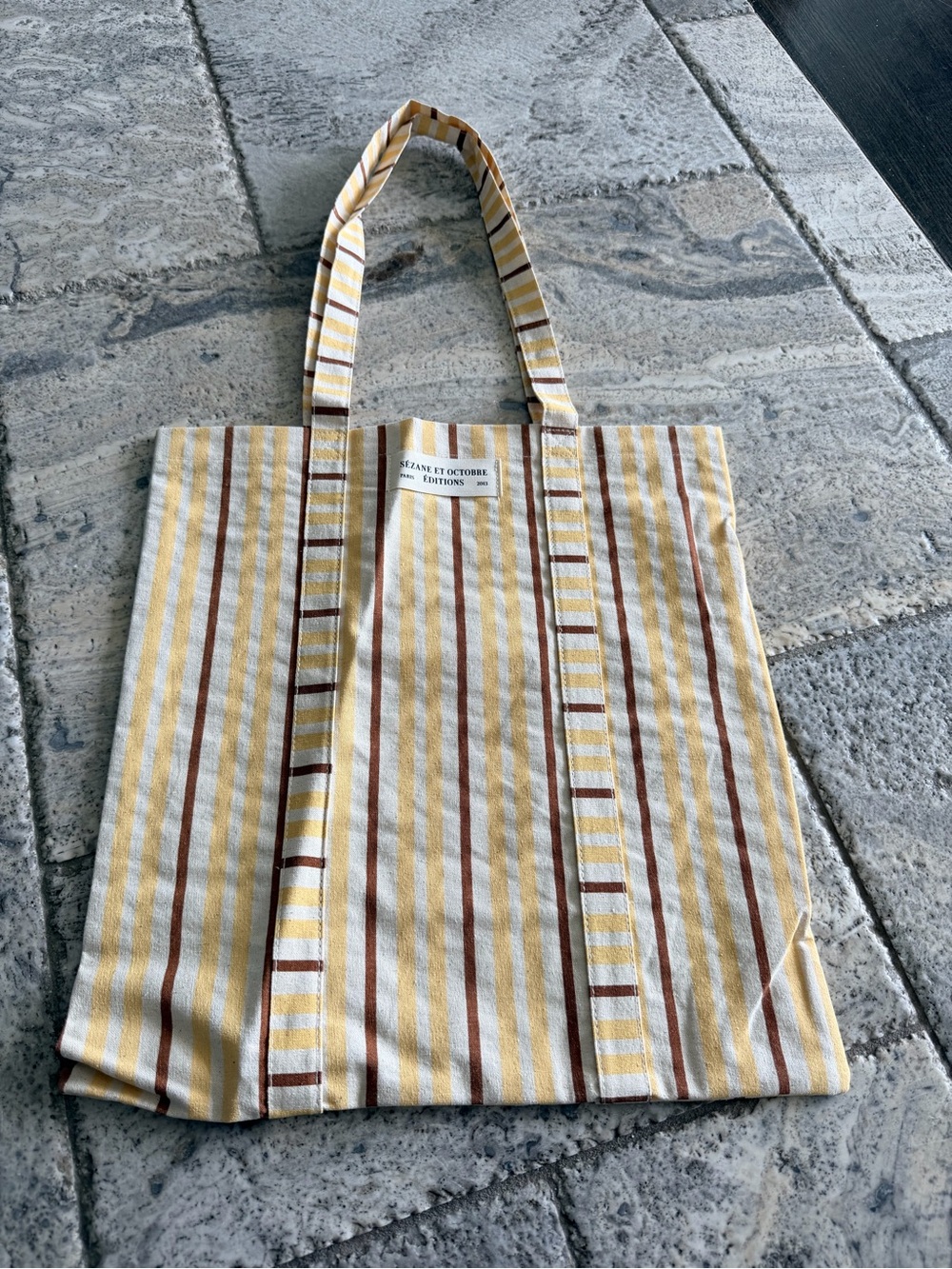 Sézane Et Octobre Striped Canvas Tote Bag